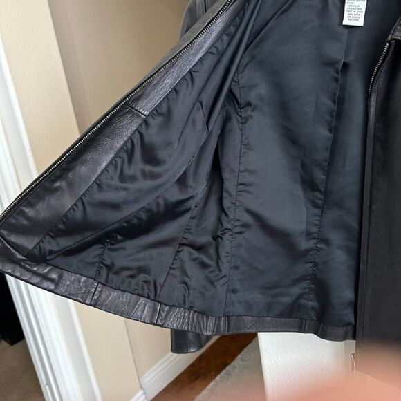 Vintage 90's y2k Black Soft Leather Fitted Jacket - Size Small S - Picture 4 of 8